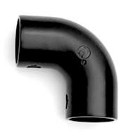 Black Elbow Stanchion with Rivet Hole