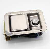 Large Flush Size, Rotary Paddle Handle, .250" Striker, Electronic Locking, Stainless Steel. Striker Separate