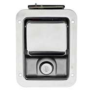 Large Flush Size, Rotary Paddle Handle, .250" Striker, Electronic Locking, Stainless Steel. Striker Separate