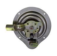The original D Ring, locking, large cup, right hand, has 1 point of engagement, mounting holes and is made of polished 304 stainless steel