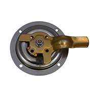 The original D Ring, non locking, small cup, left hand, has 1 point of engagement, mounting holes and is made of polished 304 stainless steel