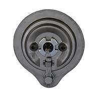 The original D Ring, locking, large cup with special mounting holes in cup center and 1-13/16" X 5/16" sq shank. Latch is made of polished 304 stainless steel
