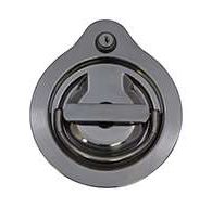 The original D Ring, locking, large cup, no mounting holes and 13/16" X 5/16" sq shank. Latch is made of polished 304 stainless steel. Shank has #10-32 X 5/8" thread tapped into end of shank