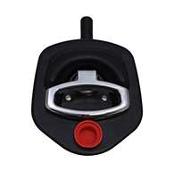 Guardian® compression latch, single point, black powder coat, CD studs. Left hand. Codeable cylinder ordered separately