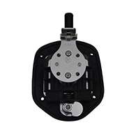 Guardian® compression latch, single point, chrome plated, mounting holes. Right hand.