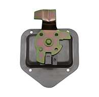 T-Handle, Small, Single Point, polished stainless steel, mounting holes, with hasp.
