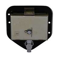 T-Handle, Small, Slamming Single Point, polished stainless steel, mounting holes, locking, slam latch.