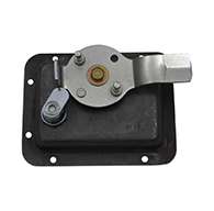 T-Handle, Large, RH, Galvanized, mounting holes, locking. Right hand.