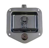 T-Handle, Adjustable, Small, Zinc plated, Mounting holes. Left hand.