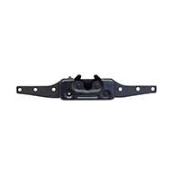 Full size 2 stage dual claw rotary latch with base plate, left hand with rod clips shipped loose. Zinc plated. Accepts .668" diameter striker.